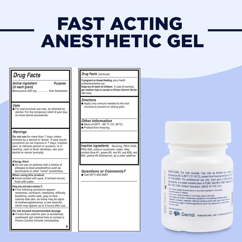 The Essentials Dynamic Dental Candi Caine, Topical Anesthetic Gel, 1 oz, Mint Flavor - Image 2